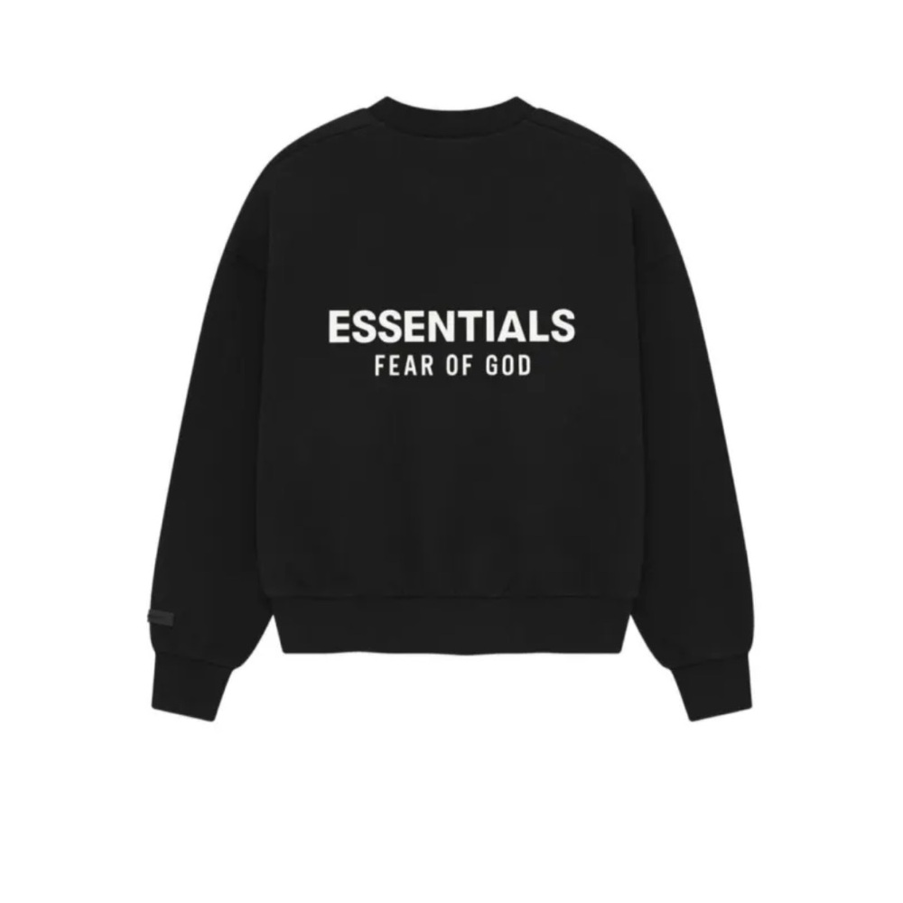 Brand new! Fear of God ESSENTIALS Black Crewneck Sweatshirt with White Logo